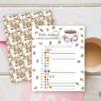 Kaffee Brauen Babydusche Emoji Bilderspiel