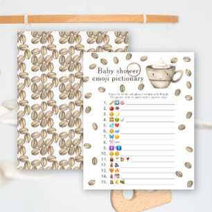 Kaffee Brauen Babydusche Emoji Bilderspiel