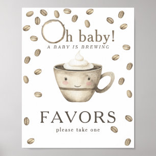 Kaffee Brauen Babydusche Favoriten Poster