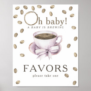 Kaffee Brauen Babydusche Favoriten Poster