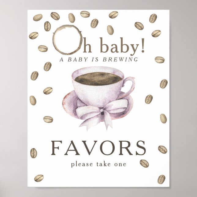 Kaffee Brauen Babydusche Favoriten Poster (Vorne)