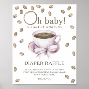 Kaffee Brauen Babydusche - Gewinnspiel Poster