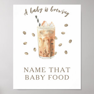 Kaffee Brauen Babydusche Kinderspiel Poster