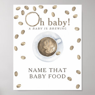 Kaffee Brauen Babydusche Kinderspiel Poster