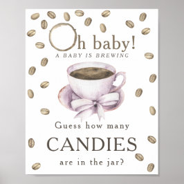 Kaffee brauen - Wie viele Bonbons sind im Glas Poster