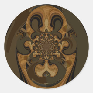 Kaffee-Braune Flüssigkeit Kaleidoskop Kunst Druck Runder Aufkleber