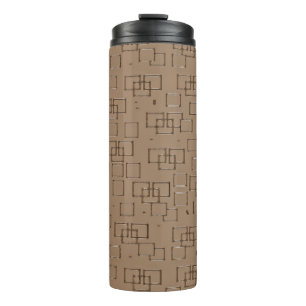 Kaffee Braune Quadrate Muster Thermosbecher