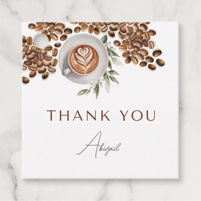 Kaffee-Brautparty - Liebe ist Brechen Geschenkanhänger (Vorderseite)