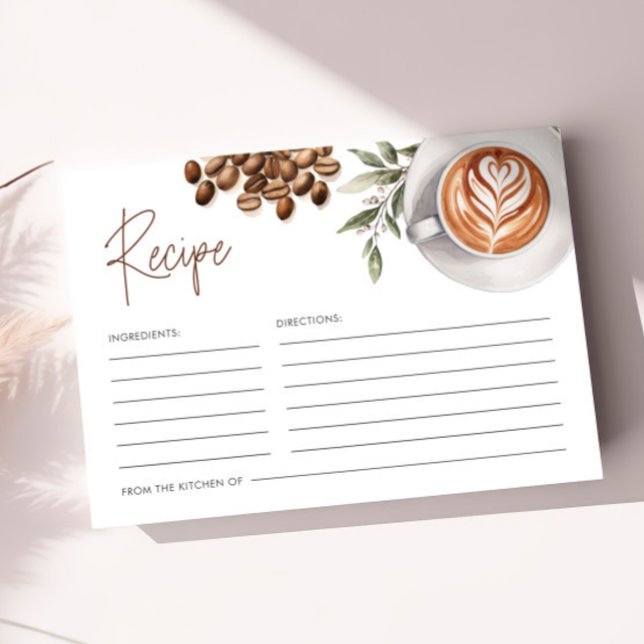 Kaffee Brautparty - Liebe ist Brewing Rezept Begleitkarte (Coffee Bridal Shower - Love is Brewing Recipe Enclosure Card)