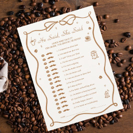 Kaffee Brautparty sagte er sagte, sie sagte Game C Einladung