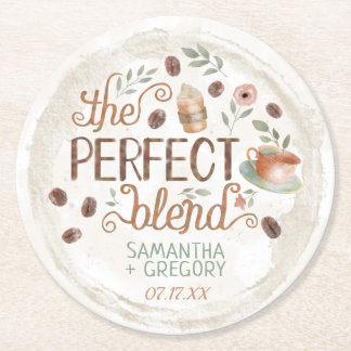 Kaffee-BrautPolterabend | die perfekte Mischung Runder Pappuntersetzer