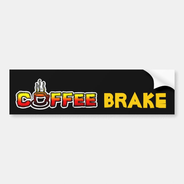 Kaffee-Bremse (Bruch) Autoaufkleber (Vorne)
