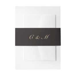 Kaffee Brown & Beige Couple Name Monogram Wedding Einladungsbanderole