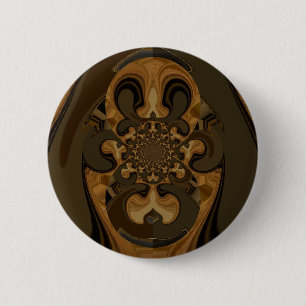 Kaffee Brown Fluid Kaleidoskop Art Print Button