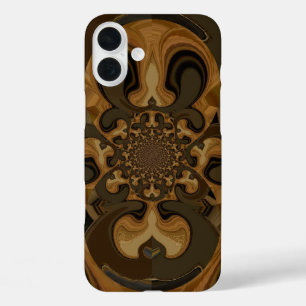 Kaffee Brown Fluid Kaleidoskop Art Print iPhone 16 Plus Hülle