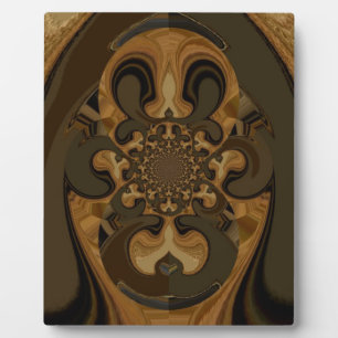 Kaffee Brown Fluid Kaleidoskop Art Print Fotoplatte