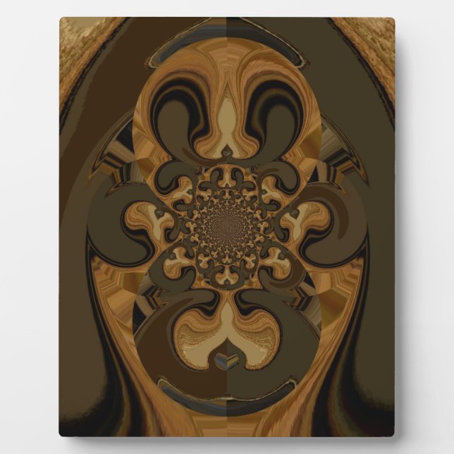 Kaffee Brown Fluid Kaleidoskop Art Print Fotoplatte (Vorderseite)
