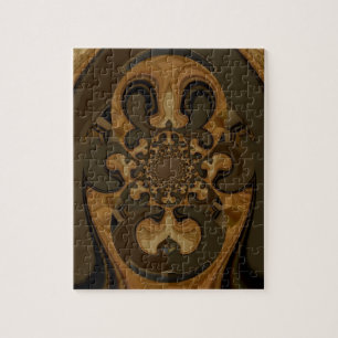 Kaffee Brown Fluid Kaleidoskop Art Print Puzzle