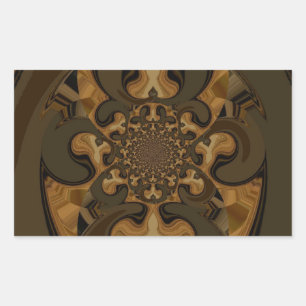 Kaffee Brown Fluid Kaleidoskop Art Print Rechteckiger Aufkleber