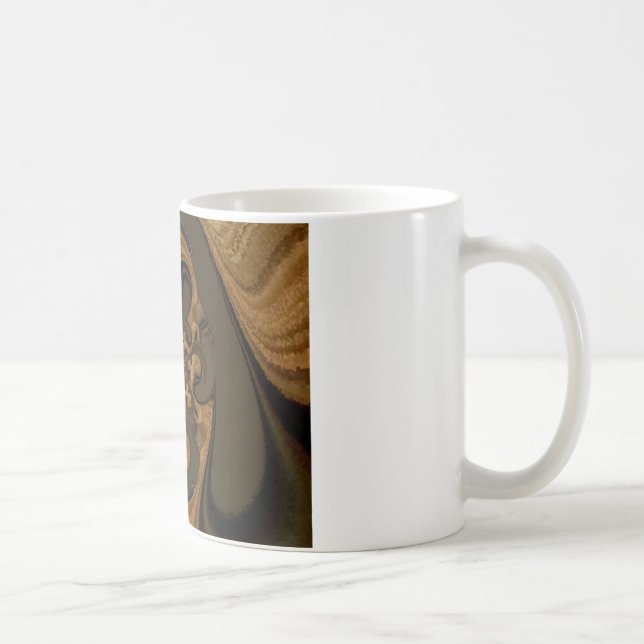 Kaffee Brown Fluid Kaleidoskop Art Print Tasse (Rechts)