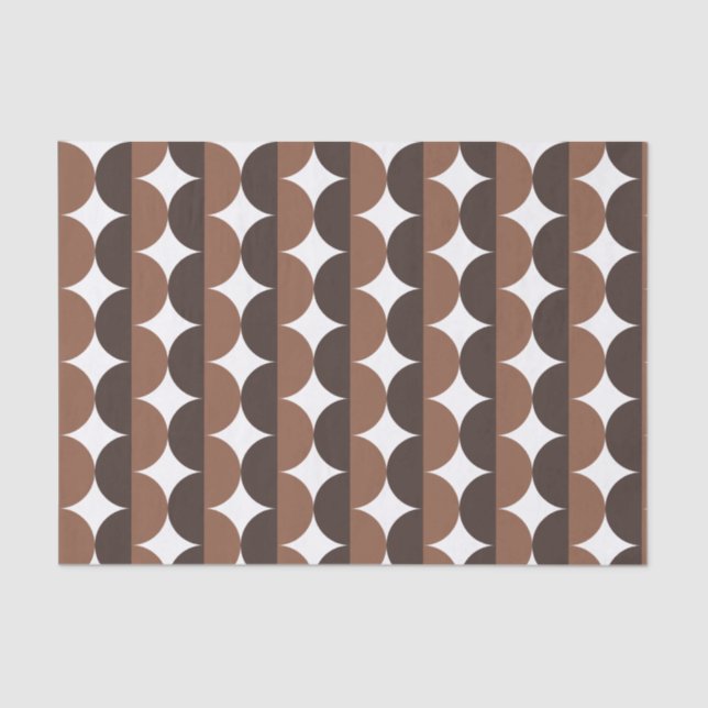 Kaffee Brown Mocha Jahrhundert Moderne Wavy Seidenpapier (Vorderseite)