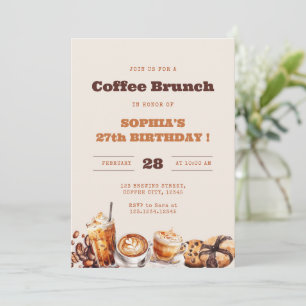 Kaffee-Brunch-Geburtstag jedes Alters Einladung