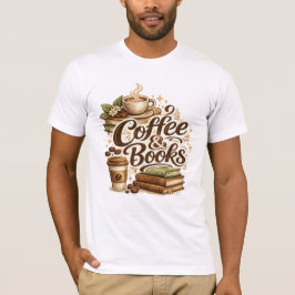 Kaffee & Bücher T-Shirt | Kaffee Liebhaber Geschen