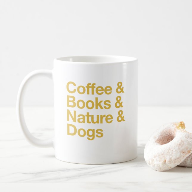 Kaffee & Bücher & Tasse & Hunde (Gelb) (Mit Donut)