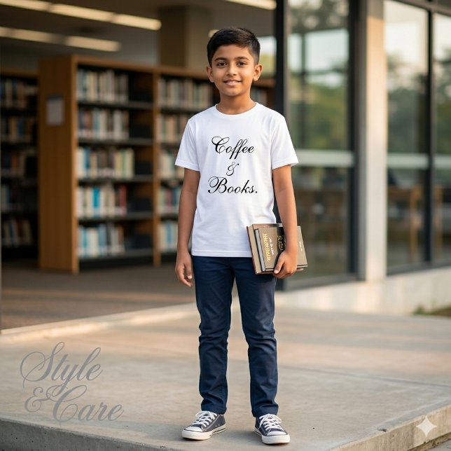 Kaffee & Bücher Text Weiß Männer Tri-Blend Shirt (Coffee & Books Text White Men's Tri-Blend Shirt)