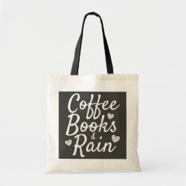 Kaffee-Bücher u. Regen niedlich Tragetasche