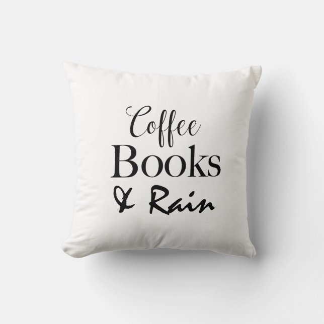 Kaffee-Bücher u. Regen-Wurfs-Kissen Kissen (Vorderseite)