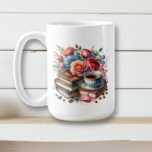 Kaffee, Bücher und Blume Kaffeetasse