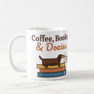 Kaffee Bücher und Doxies Dachshund Bücherliebhaber Kaffeetasse