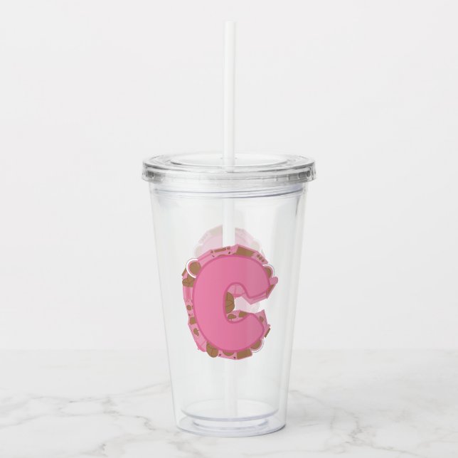 Kaffee Buchstabe C: Monogramm Anfangsbuchstabe  Acryltrinkbecher (Vorderseite)