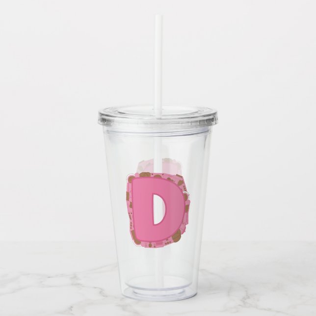 Kaffee Buchstabe D: Monogramm Initiale  Acryltrinkbecher (Vorderseite)