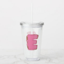 Kaffee Buchstabe E: Monogramm Anfangsbuchstabe  Acryltrinkbecher
