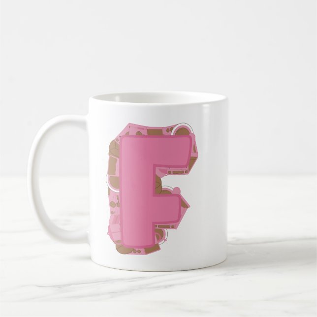 Kaffee Buchstabe F: Monogramm Anfangsbuchstabe  Kaffeetasse (Links)