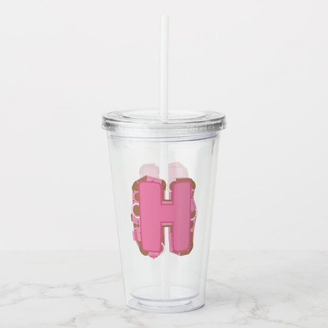 Kaffee Buchstabe H: Monogramm Anfangsbuchstabe  Acryltrinkbecher (Vorderseite)