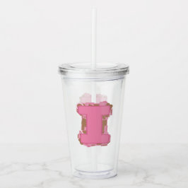 Kaffee Buchstabe I: Monogramm Anfangsbuchstabe  Acryltrinkbecher