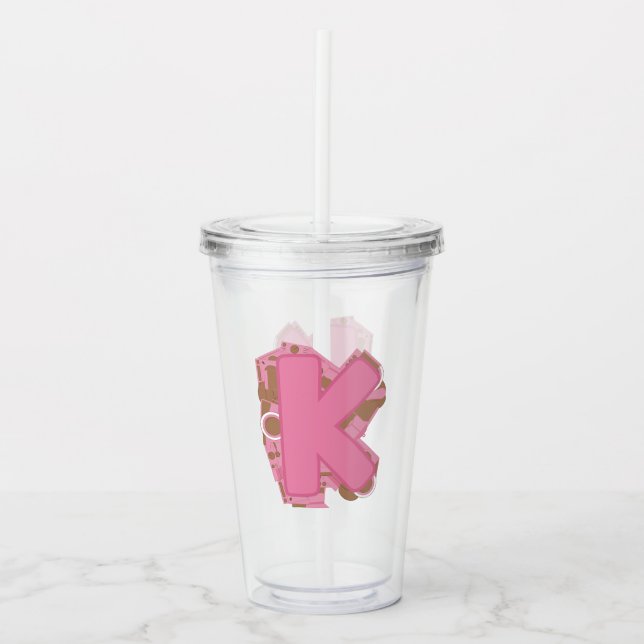 Kaffee Buchstabe K: Monogramm Initiale  Acryltrinkbecher (Vorderseite)