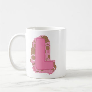 Kaffee Buchstabe L: Monogramm Anfangsbuchstabe Kaffeetasse