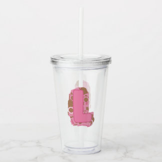 Kaffee Buchstabe L: Monogramm Initiale Acryltrinkbecher