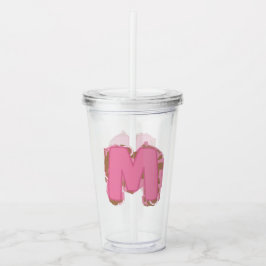 Kaffee Buchstabe M: Monogramm Anfangsbuchstabe  Acryltrinkbecher
