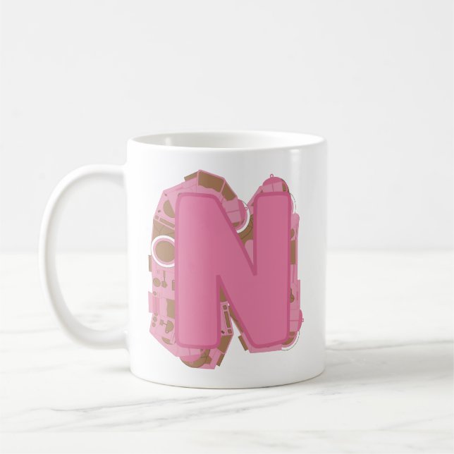 Kaffee Buchstabe N: Monogramm Anfangsbuchstabe  Kaffeetasse (Links)