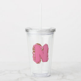 Kaffee Buchstabe N: Monogramm Initiale  Acryltrinkbecher