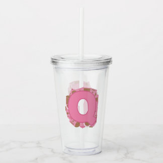 Kaffee Buchstabe Q: Monogramm Anfangsbuchstabe Acryltrinkbecher