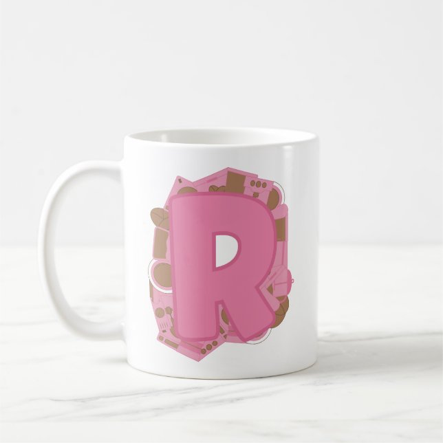 Kaffee Buchstabe R: Monogramm Anfangsbuchstabe  Kaffeetasse (Links)