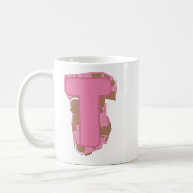 Kaffee Buchstabe T: Monogramm Anfangsbuchstabe  Kaffeetasse (Links)