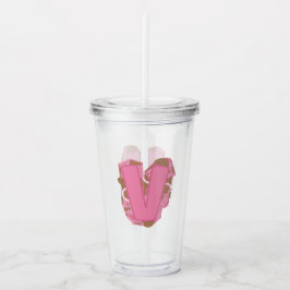Kaffee Buchstabe V: Monogramm Anfangsbuchstabe  Acryltrinkbecher