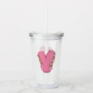 Kaffee Buchstabe Y: Monogramm Initiale Acryltrinkbecher